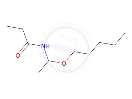 Chemical structure of Propanamide, N-[1-(pentyloxy)ethyl]-