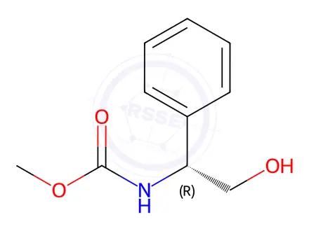 Chemical structure of Carbamic acid, N-[(1R)-2-hydroxy-1-phenylethyl]-, methyl ester