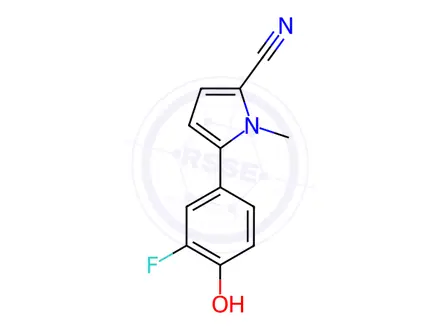 Chemical structure of 5-(3-fluoro-4-hydroxyphenyl)-1-methyl-1H-pyrrole-2-carbonitrile