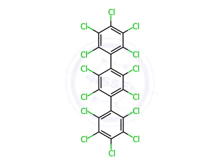 Chemical structure of Tetradecachloro-p-terphenyl