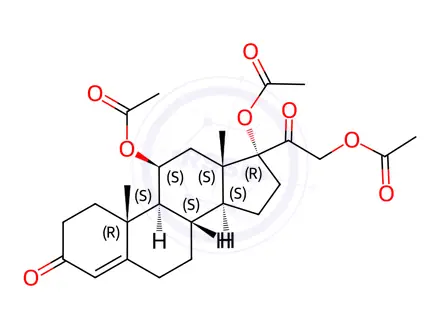 Chemical structure of 11β,17α,21-Tris(acetyloxy)pregn-4-ene-3,20-dione