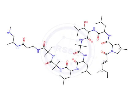 Chemical structure of leucinostatin D