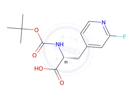 Chemical structure of (R)-2-((tert-butoxycarbonyl)amino)-3-(2-fluoropyridin-4-yl)propanoic acid