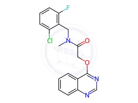 Chemical structure of Acetamide, N-[(2-chloro-6-fluorophenyl)methyl]-N-methyl-2-(4-quinazolinyloxy)-
