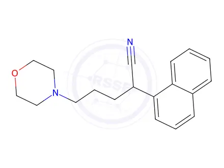 Chemical structure of α-(1-Naphtyl)-4-morpholinevaleronitrile
