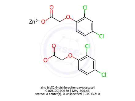 Chemical structure of zinc bis[(2,4-dichlorophenoxy)acetate]