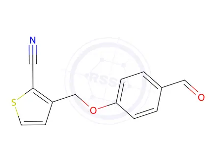 Chemical structure of 3-[(4-Formylphenoxy)Methyl]Thiophene-2-Carbonitrile
