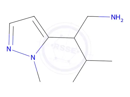 Chemical structure of 3-methyl-2-(1-methyl-1H-pyrazol-5-yl)butan-1-amine