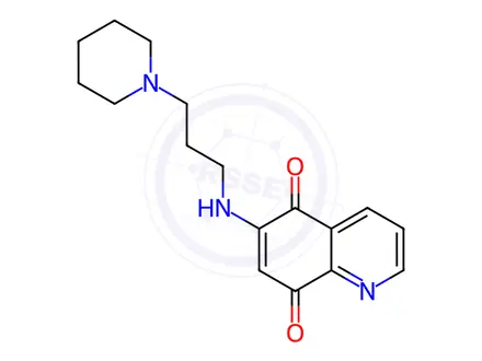 Chemical structure of 6-[[3-(1-Piperidinyl)propyl]amino]-5,8-quinolinedione