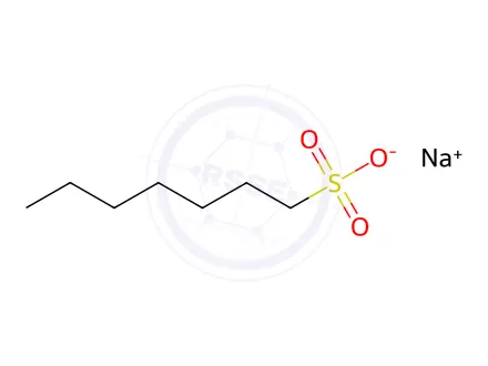 Chemical structure of 1-Heptanesulfonic acid sodium salt