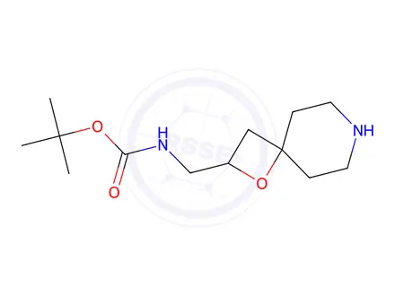 Chemical structure of Tert-butyl ((1-oxa-7-azaspiro[3.5]Nonan-2-yl)methyl)carbamate
