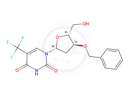 Chemical structure of 3'-O-Benzyl-2'-Deoxy-5-Trifluoromethyluridine