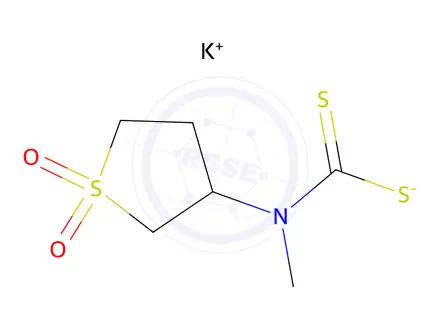 Chemical structure of Potassium (1,1-dioxidotetrahydrothiophen-3-yl)(methyl)carbamodithioate