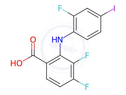 Chemical structure of 2-(2-Fluoro-4-iodoanilino)-3,4-difluorobenzoic Acid