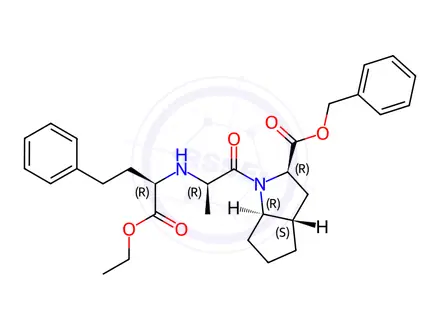 Chemical structure of [2R,3aR,6aR]-1-[(2(R)-2-[[(1R)-1-Ethoxycarbonxyl)-3-phenylpropyl]amino]-1-oxopropyl]octahydrocyclopenta[6]pyrrole-2-carboxylic Acid Benzyl Ester
