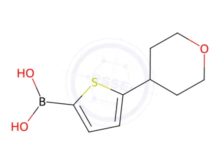 Chemical structure of (5-(Tetrahydro-2H-pyran-4-yl)thiophen-2-yl)boronic acid