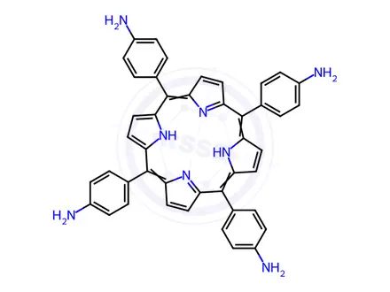 Chemical structure of 5,10,15,20-Tetrakis(4-aminophenyl)-21H,23H-porphine