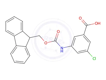Chemical structure of 3-((((9H-Fluoren-9-yl)methoxy)carbonyl)amino)-5-chlorobenzoic acid