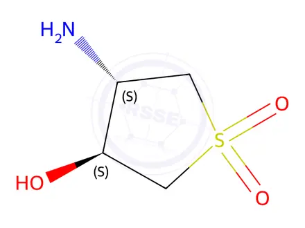 Chemical structure of (3s,4s)-3-amino-4-hydroxy-1lambda6-thiolane-1,1-dione