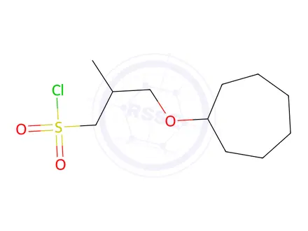 Chemical structure of 3-(Cycloheptyloxy)-2-methylpropane-1-sulfonyl chloride