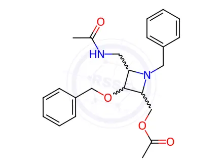 Chemical structure of N-?[[(2R,?3R,?4S)?-?4-?[(Acetyloxy)?methyl]?-?3-?(phenylmethoxy)?-?1-?(phenylmethyl)?-?2-?azetidinyl]?methyl]?-acetamide