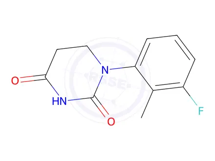 Chemical structure of 1-(3-fluoro-2-methyl-phenyl)hexahydropyrimidine-2,4-dione