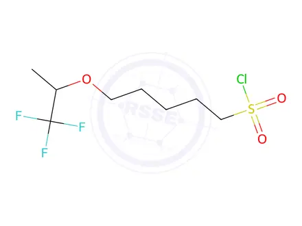 Chemical structure of 5-((1,1,1-Trifluoropropan-2-yl)oxy)pentane-1-sulfonyl chloride