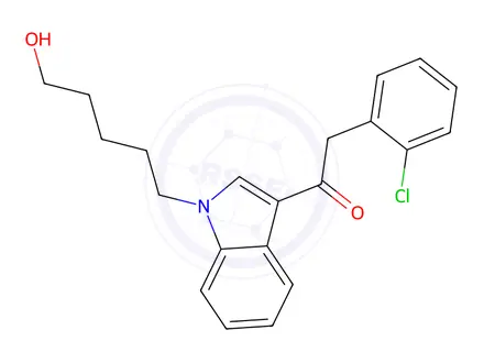 Chemical structure of JWH 203 N-(5-hydroxypentyl) metabolite