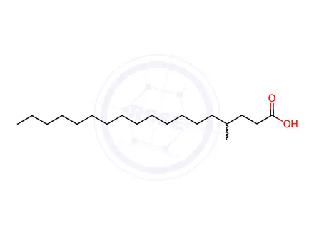 Chemical structure of Octadecanoic acid, 4-methyl-