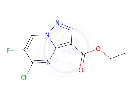 Chemical structure of ethyl 5-chloro-6-fluoropyrazolo[1,5-a]pyrimidine-3-carboxylate