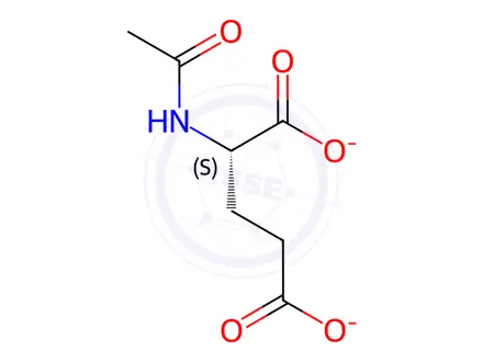 Chemical structure of dilithium N-acetyl-L-glutamate