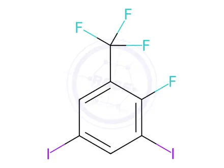 Chemical structure of Benzene, 2-fluoro-1,5-diiodo-3-(trifluoromethyl)-