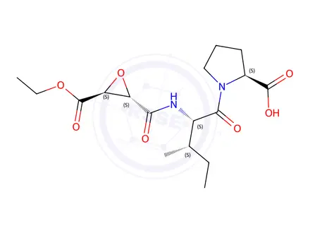 Chemical structure of N-(3-ethoxycarbonyloxirane-2-carbonyl)-isoleucyl-proline