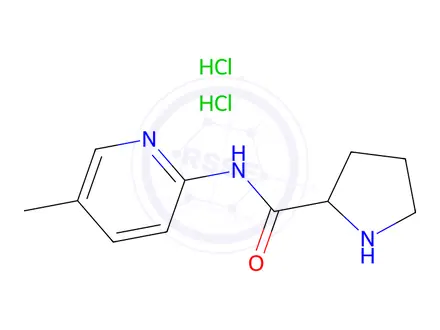 Chemical structure of N-(5-methylpyridin-2-yl)pyrrolidine-2-carboxamide dihydrochloride