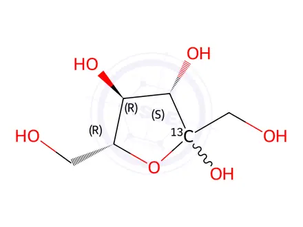 Chemical structure of D-Fructose-2 13C