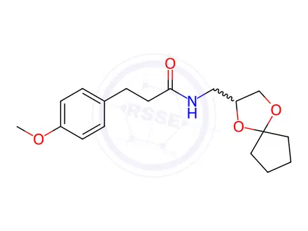 Chemical structure of N-((1,4-Dioxaspiro[4.4]nonan-2-yl)methyl)-3-(4-methoxyphenyl)propanamide