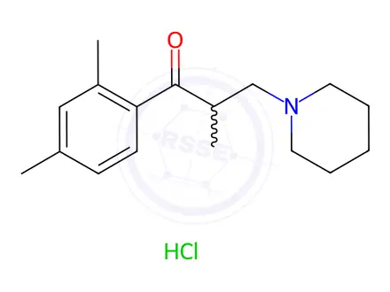 Chemical structure of 1-(2,4-Dimethylphenyl)-2-methyl-3-(piperidin-1-yl)propan-1-one Hydrochloride