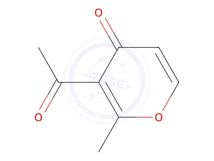Chemical structure of 4H-Pyran-4-one, 3-acetyl-2-methyl-(9CI)