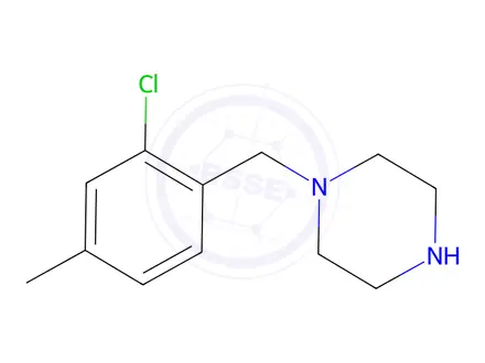 Chemical structure of 1-[(2-chloro-4-methylphenyl)methyl]piperazine