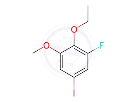Chemical structure of 2-Ethoxy-1-fluoro-5-iodo-3-methoxybenzene