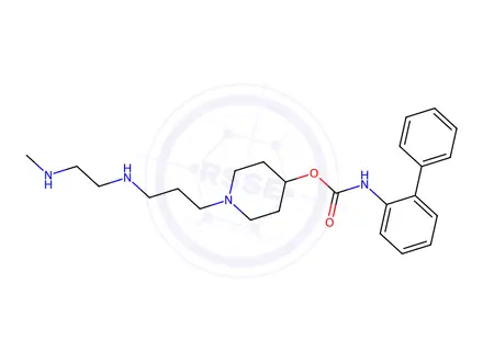 Chemical structure of 1-(2-((2-(methylamino) ethyl)aminomethyl)ethyl)piperidin-4-yl [1,1'-biphenyl]-2-ylcarbamate