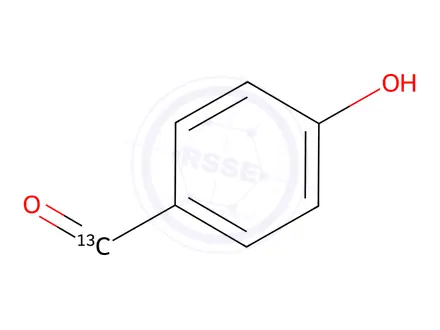Chemical structure of 4-Hydroxybenzaldehyde-13C