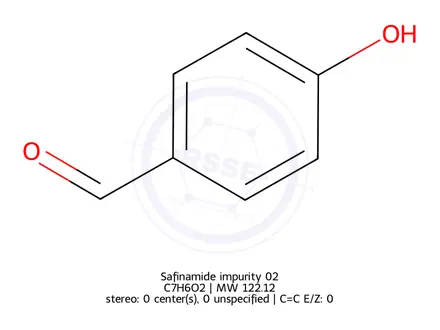 Chemical structure of 4-hydroxybenzaldehyde