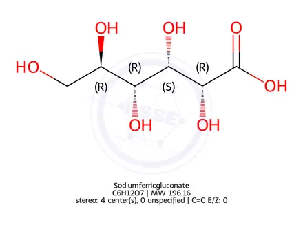 Chemical structure of Gluconic acid