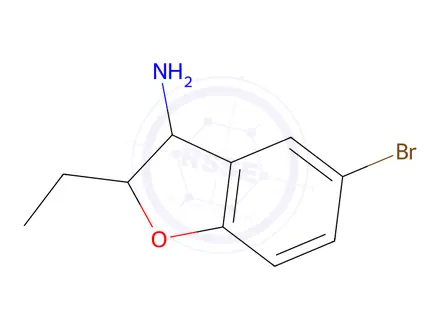 Chemical structure of 5-Bromo-2-ethyl-2,3-dihydrobenzofuran-3-amine
