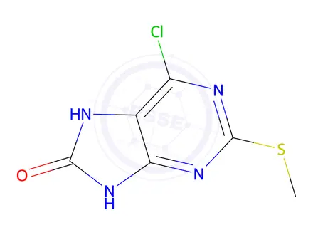 Chemical structure of 6-Chloro-2-(methylthio)-3H-purin-8(7H)-one