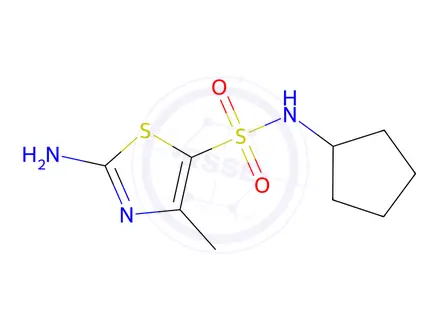 Chemical structure of 2-Amino-N-cyclopentyl-4-methylthiazole-5-sulfonamide