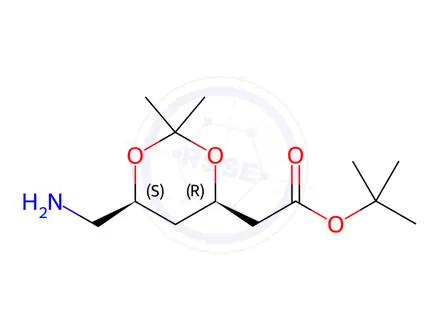Chemical structure of (4R-cis)-6-Aminomethyl-2,2-dimethyl-1,3-dioxane-4-acetic Acid tert-Butyl Ester