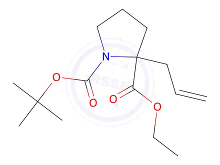 Chemical structure of 1-tert-Butyl 2-ethyl 2-allylpyrrolidine-1,2-dicarboxylate