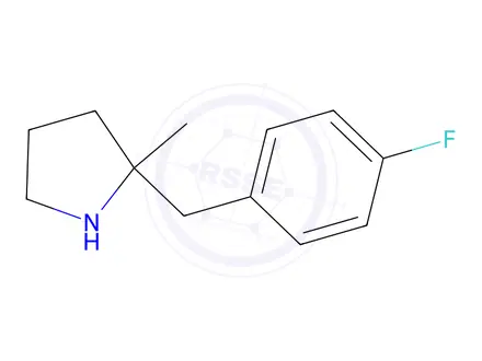 Chemical structure of 2-[(4-fluorophenyl)methyl]-2-methylpyrrolidine